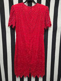 Vintage 90s Silk Red Beaded Dress