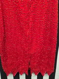 Vintage 90s Silk Red Beaded Dress