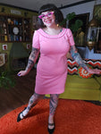 Vintage 60s Pink Polyester Mini Dress