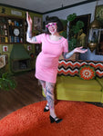 Vintage 60s Pink Polyester Mini Dress