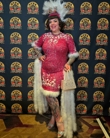 Vintage Gene Shelly Inspired Pink Sequin Dress