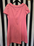 Vintage 60s Pink Polyester Mini Dress