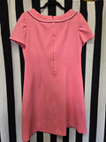 Vintage 60s Pink Polyester Mini Dress