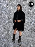 Vintage Gathered Black Velvet Coat