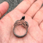 Mio Queena Snake Bares Its Fangs Stainless Steel Ring