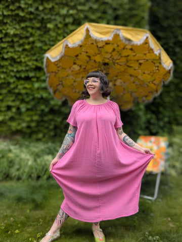 Vintage Volup Pink Organza Nightgown