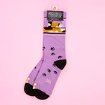 Gumball Poodle Purple Lounging Calico Cat Gym Socks