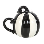 Black and White Lidded Pumpkin Mug