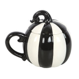 Black and White Lidded Pumpkin Mug