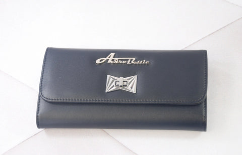 Astro Bettie Matte Black Tri-Fold Wallet