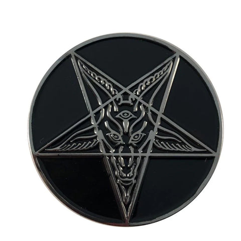 Kreepsville Goathead Baphomet Enamel Pin Black