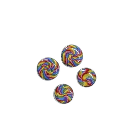 EO Made Polymer Clay Rainbow Swirl Earrings