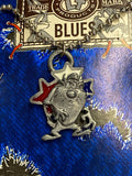 Vintage 1995 Looney Toons Tazmanian Devil Patriotic Stars Necklace