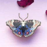 Alum and Ink Blue Pansy Butterfly Enamel Pin