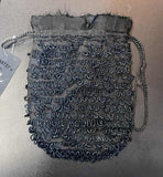 Vintage 20's Black and Iridescent Blue Beaded Bag