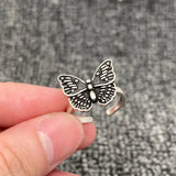 Mio Queena Stainless Steel Vintage Butterfly Adjustable Ring