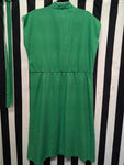 Vintage Volup 60s Kelly Green Dress with Belt