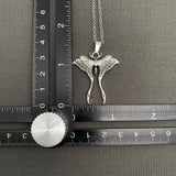 Mio Queena Silver Tone Luna Moth Necklace