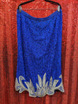 Vintage 1990's Volup Royal Blue Beaded Skirt Set