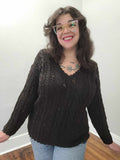 Vintage 80's Black V-Neck Sweater