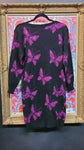 Vintage 80s Pink Butterfly Sweater Dress