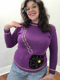 Vintage 80's Purple Purse Sweater