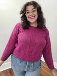 Vintage 80's Magenta Knit Sweater