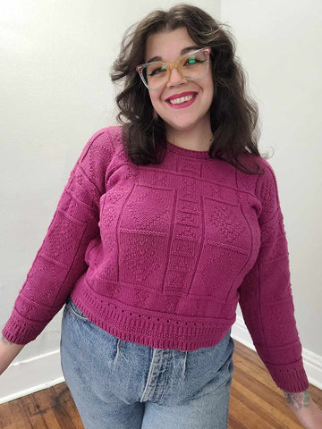 Vintage 80's Magenta Knit Sweater