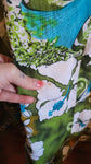 Vintage 60s Green Tropical Maxi Dress