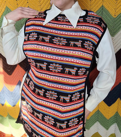 Vintage 70s Striped Alpaca Sweater Vest