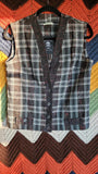Vintage 70s Gray Plaid Vest