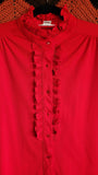 Upstairs Erin 80s Red Ruffled Blouse