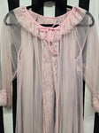 Vintage 1960's Sheer Pink Lace Robe