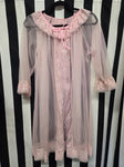 Vintage 1960's Sheer Pink Lace Robe