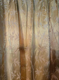 Vintage 60s Yellow and White Bamboo Print 4 Panel Curtain Set