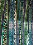 Vintage 60's Blue and Green Tropical 2 Panel Curtain Set