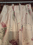 Vintage 40's Red and Green Fern Print 1 Panel Curtain