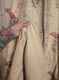 Vintage 40's Red and Green Fern Print 1 Panel Curtain