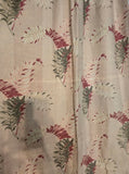 Vintage 40's Red and Green Fern Print 1 Panel Curtain