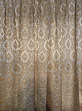 Vintage 60's White and Gold Hollywood Regency 2 Panel Curtain Set