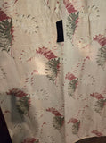 Vintage 40's Red and Green Fern Print 1 Panel Curtain