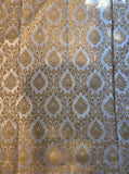 Vintage 60's White and Gold Hollywood Regency 2 Panel Curtain Set