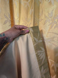 Vintage 60s Yellow and White Bamboo Print 4 Panel Curtain Set