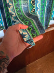 Vintage 60's Blue and Green Tropical 2 Panel Curtain Set