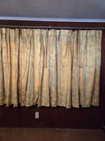 Vintage 60s Yellow and White Bamboo Print 4 Panel Curtain Set