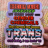 Defensive Wounds Gender Chemicals Sticker