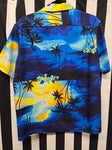 Vintage 1970s Helenas Blue Tropical Shirt