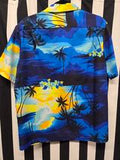 Vintage 1970s Helenas Blue Tropical Shirt