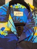 Vintage 1970s Helenas Blue Tropical Shirt