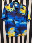 Vintage 1970s Helenas Blue Tropical Shirt